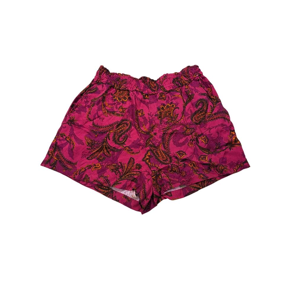 Anthropologie womens pink paisley shorts, pockets, soft. Size S. boho, festival